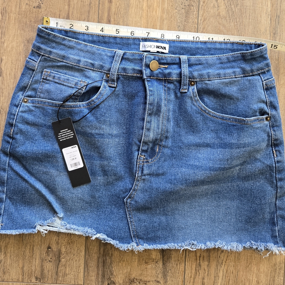 NEW Fashion Nova Raven  Denim Mini Skirt SIZE M